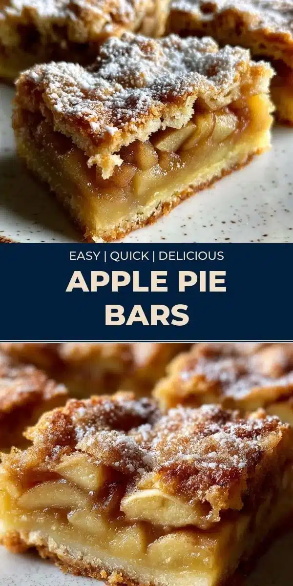 Delicious apple pie bars with a golden crust and fresh apple filling