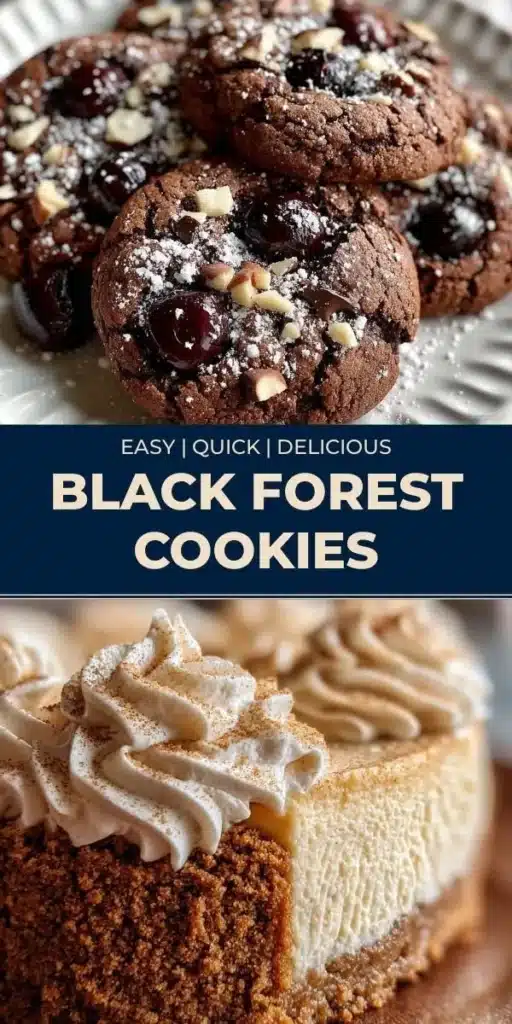 Delicious Black Forest Cookies with chocolate and cherries