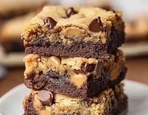 Delicious homemade Brookie dessert combining brownie and cookie layers.