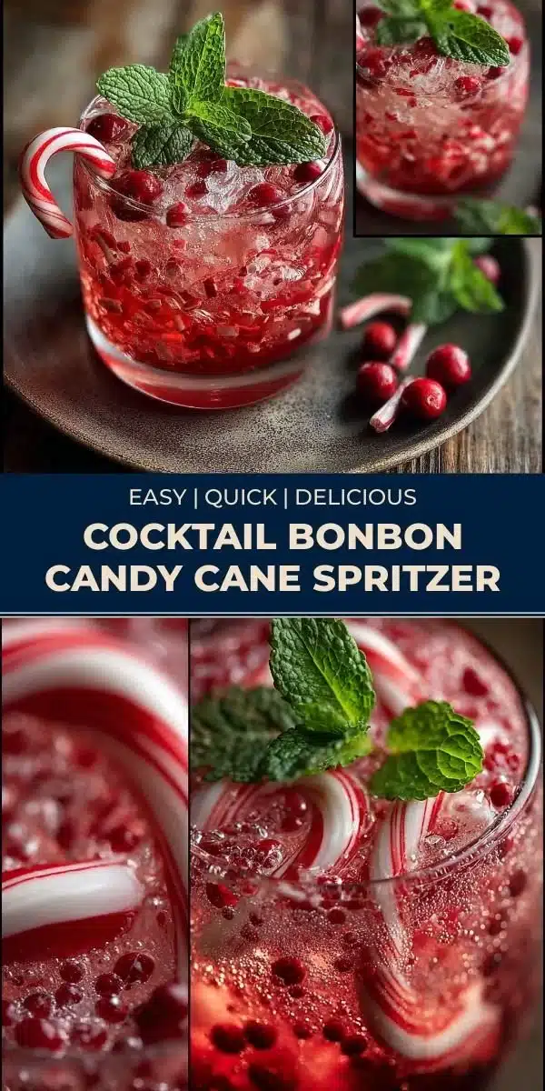 Delicious Cocktail Bonbon Candy Cane Spritzer showcasing festive design