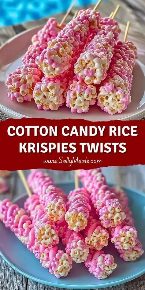 Colorful Cotton Candy Rice Krispies Twists dessert