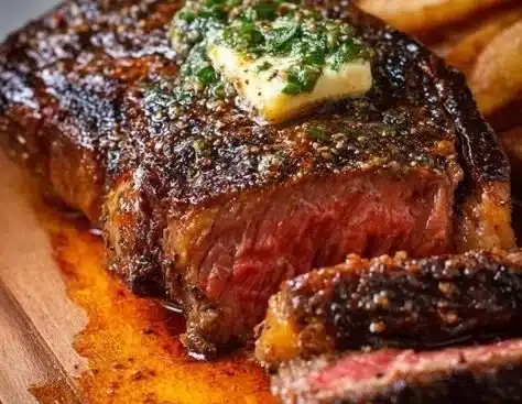 Delicious Cowboy Butter served with grilled steak