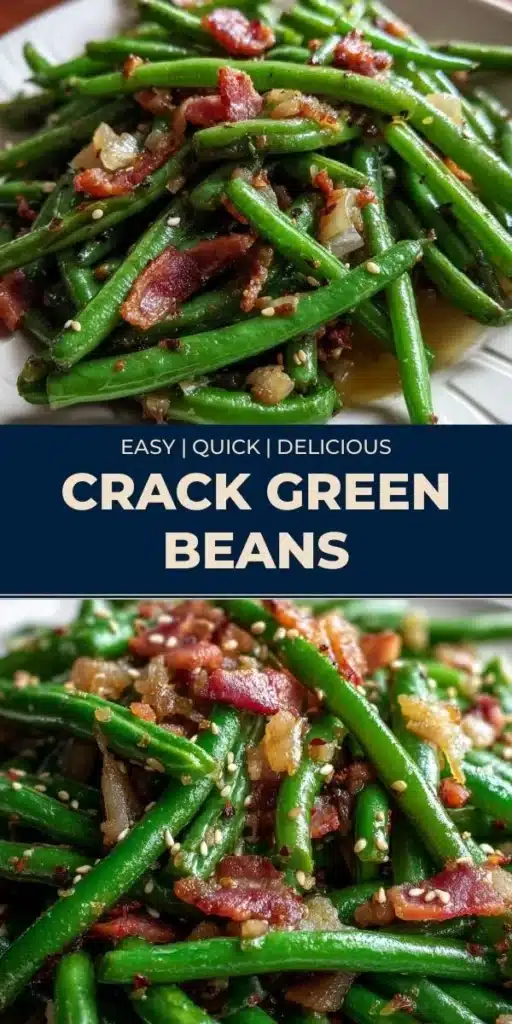 Juicy and flavorful crack green beans recipe served as a side dish