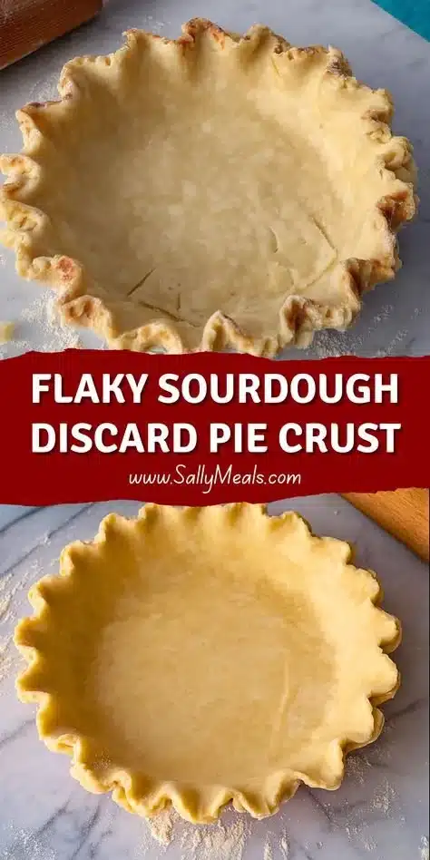 Flaky sourdough discard pie crust ready for baking delicious pies