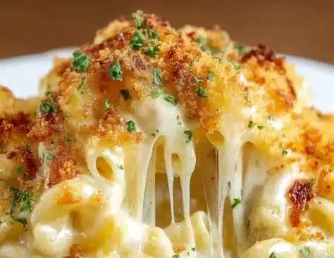 Delicious from scratch mac and cheese recipe prepared in a creamy sauce