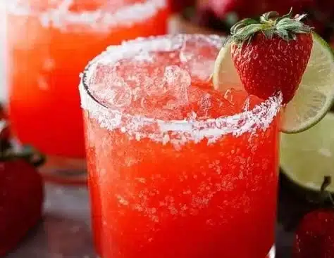 Refreshing Frozen Paradise Slushie in a colorful cup with ice and fruit