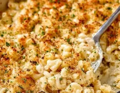 Delicious creamy mac and cheese served in a bowl, inspired by grandmother's secret recipe.
