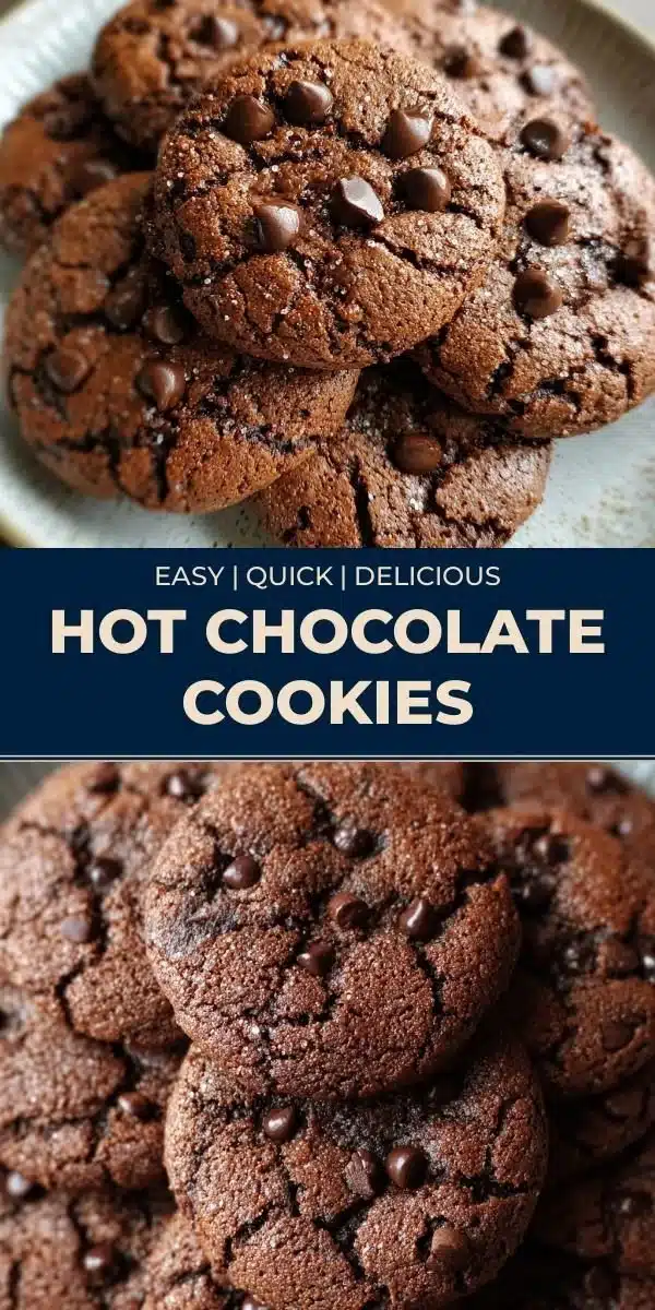 Deliciously baked Hot Chocolate Cookies with chocolate chips and marshmallows