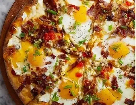 Delicious loaded breakfast casserole with eggs, cheese, and veggies