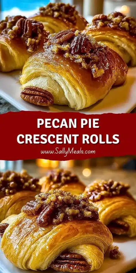 Pecan Pie Crescent Rolls served on a plate, showcasing their delicious filling.