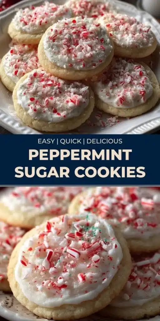 Delicious peppermint sugar cookies baked for the holidays.