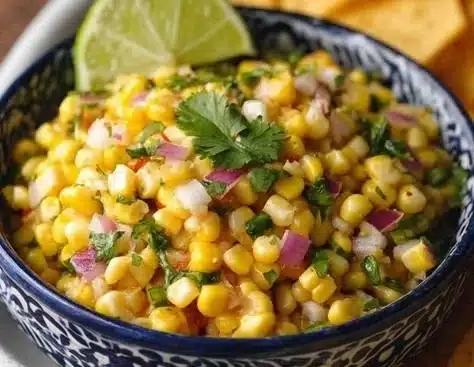 Bowl of fresh, speedy salsa made with ripe tomatoes and herbs