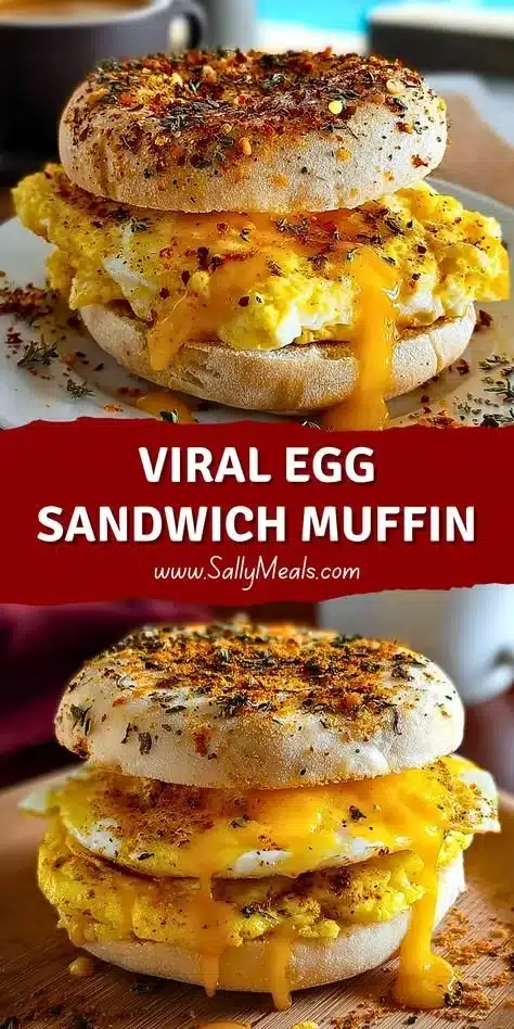 Delicious viral egg sandwich muffin on a plate, perfect for breakfast.