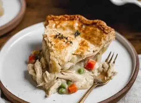 Delicious homemade Chicken Pot Pie with veggies and a flaky crust