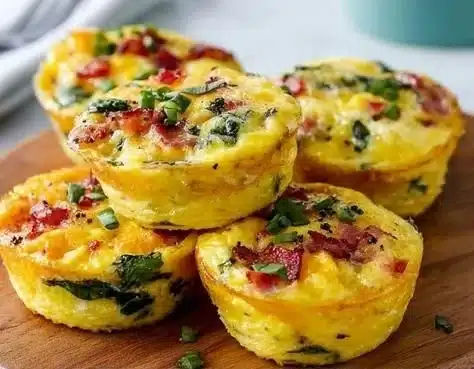 Delicious homemade egg bites packed with vegetables and cheese for a healthy snack.